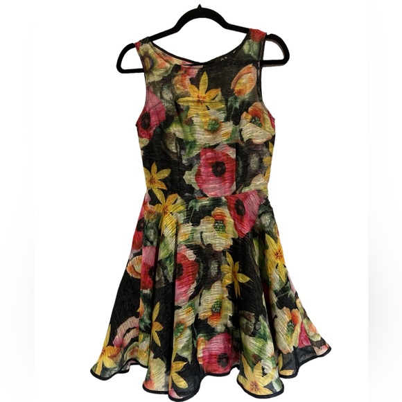 Adorable fit and flare dress with unique texture - Picture 1 of 5